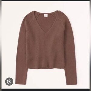 Abercrombie & Fitch Chocolate V-Neck Sweater